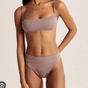 Abercrombie mauve textured bikini